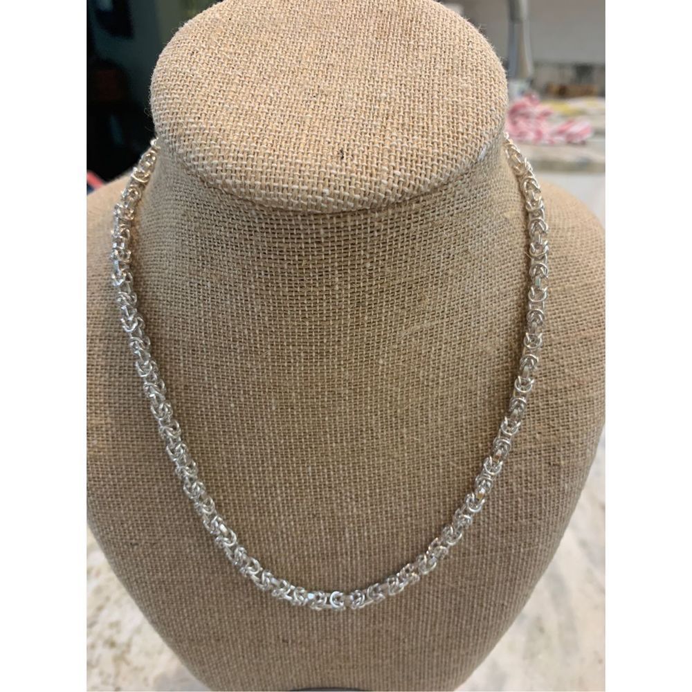 .925 Italy Byzantine Sterling Silver Necklace #Mom